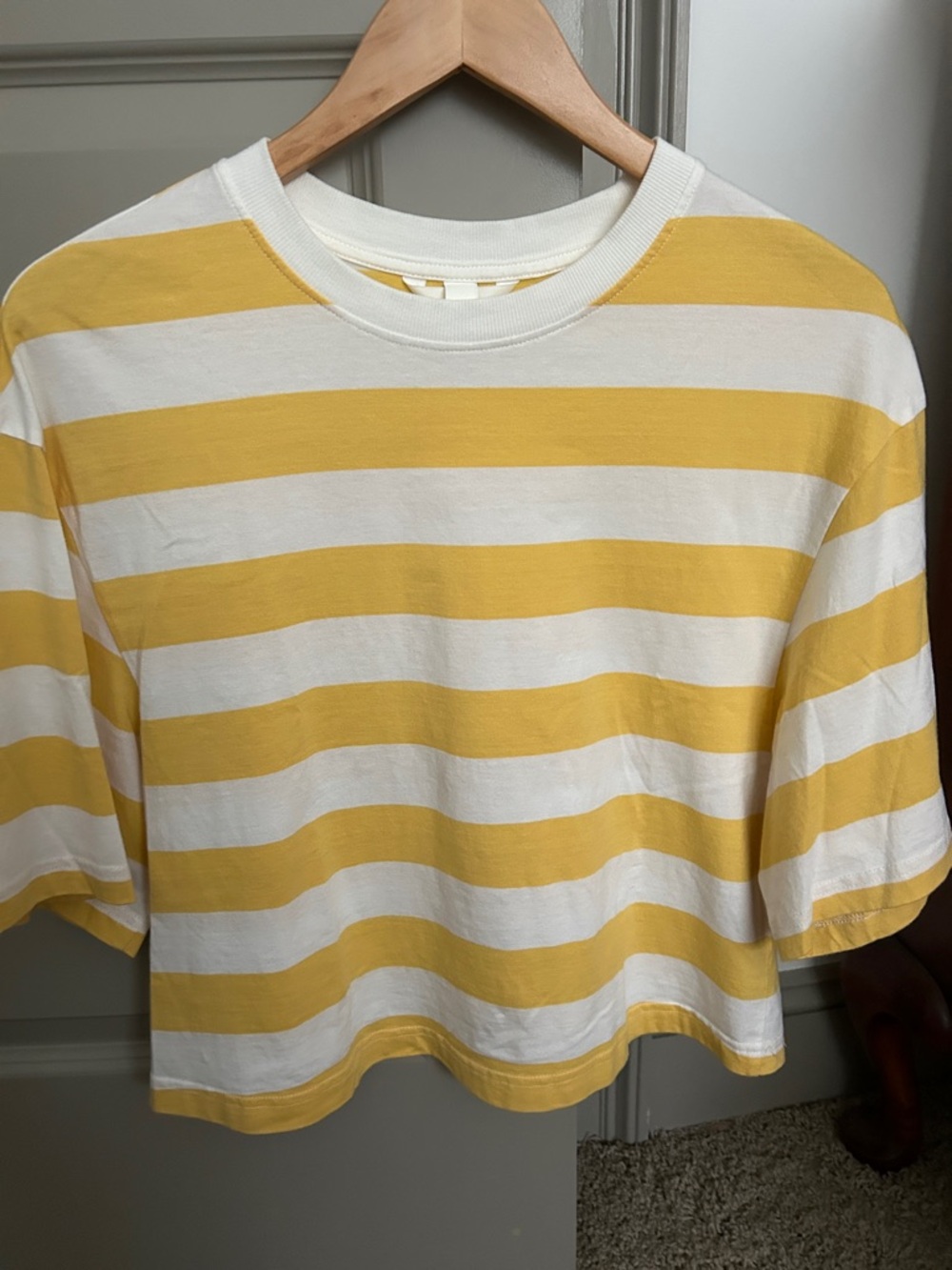 H&M Yellow and White Striped Tee